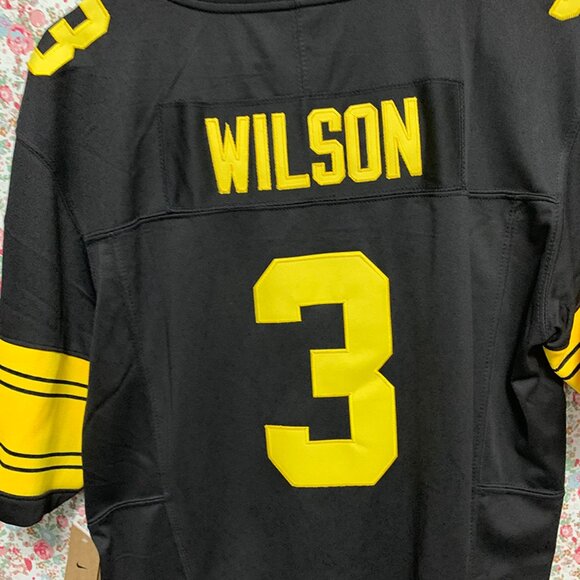 Nfl Pro Line Men's Russell Wilson Black Pittsburgh Steelers Player No. 3 Jersey - Picture 7 of 7